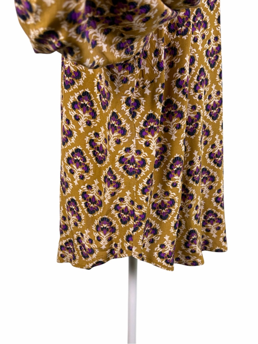J.Jill Mustard Purple Floral Rayon Button Tunic Estimated XL - Picture 9 of 12
